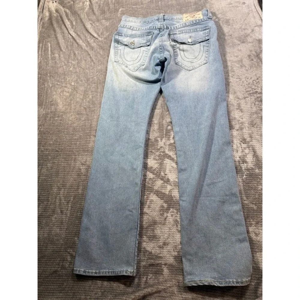 True Religion Ricky Relaxed Straight Jeans Light Flap Mens 32X32 Stretch Denim